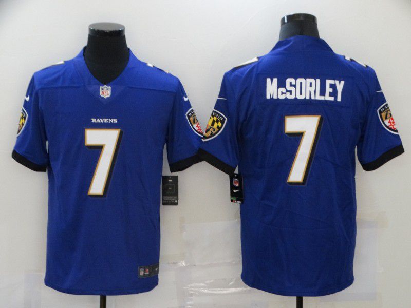 Men Baltimore Ravens #7 Mcsorley Purple Nike Vapor Untouchable Limited 2020 NFL Nike Jerseys